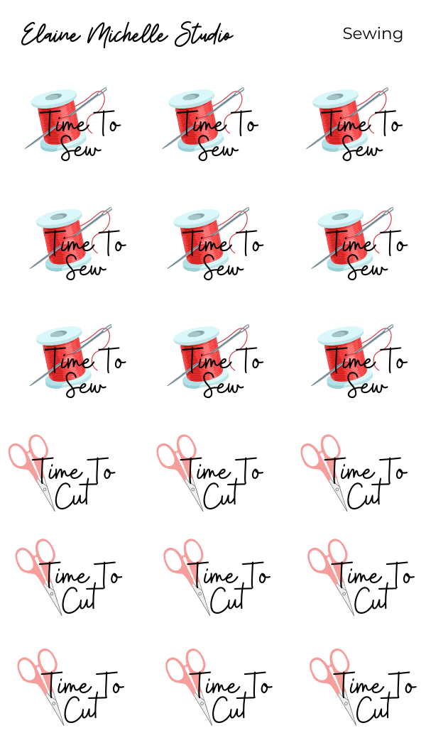 Sewing Time Planner Stickers