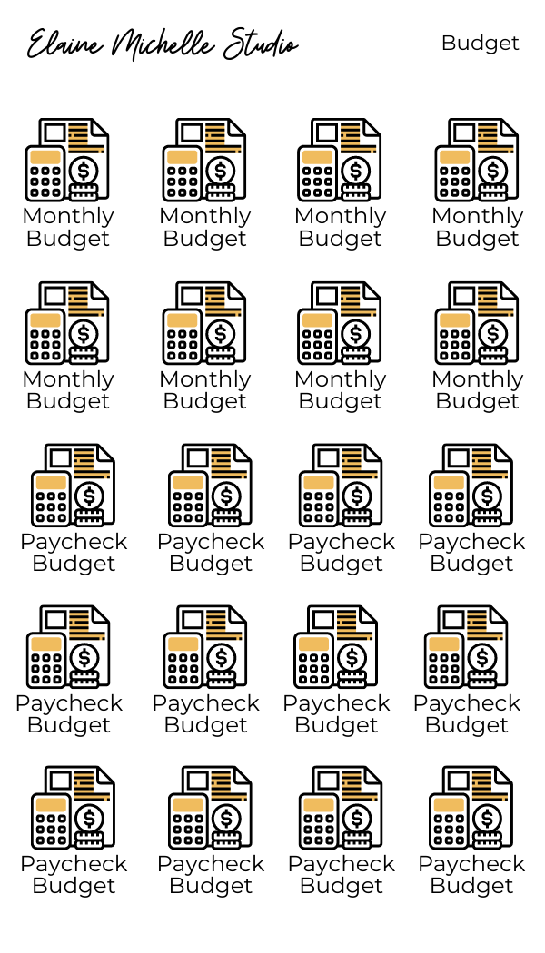 Budget Icon Planner Stickers