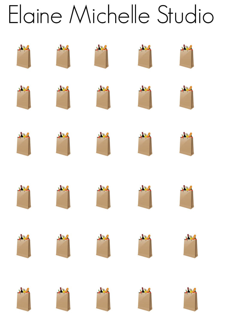 Grocery Bag Planner Stickers