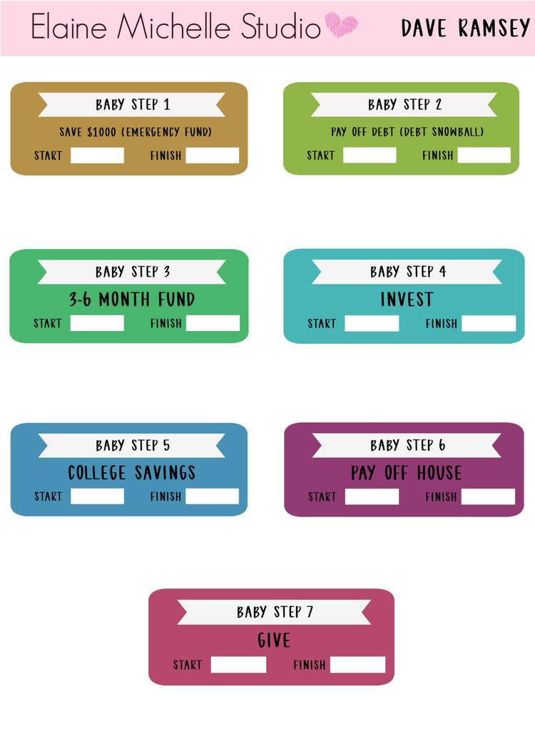 Deluxe Budget Sticker Pack (Dave Ramsey Inspired)