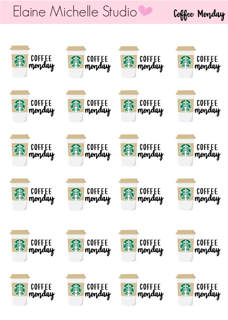 Coffee Monday Planner Stickers