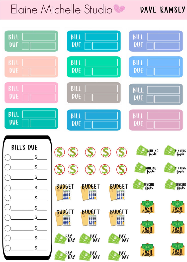 Deluxe Budget Sticker Pack (Dave Ramsey Inspired)