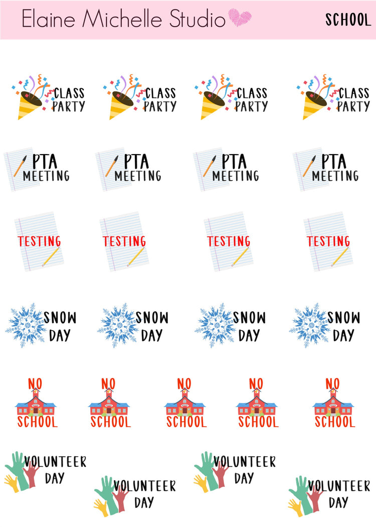 Back To School Planner Stickers
