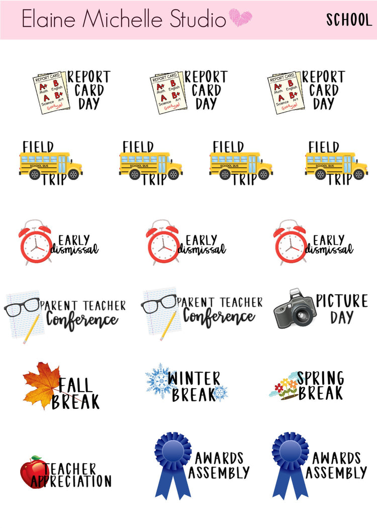 Back To School Planner Stickers