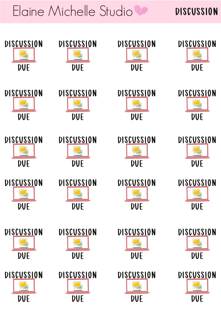 Discussion Due- Planner Stickers
