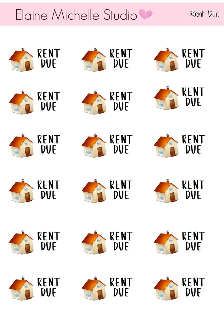 Rent Due - Planner Sticker