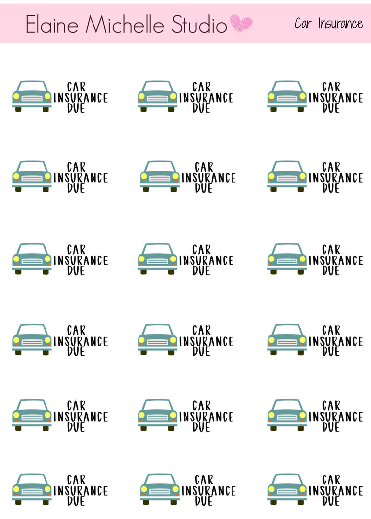 Car Insurance Planner Stickers