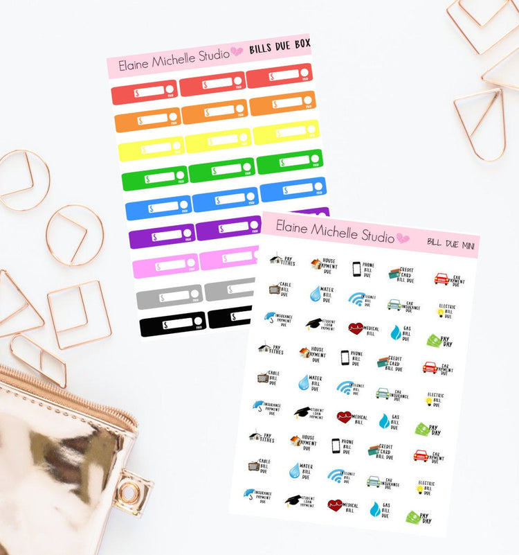 Bill Due Label & Mini Icons Bundle