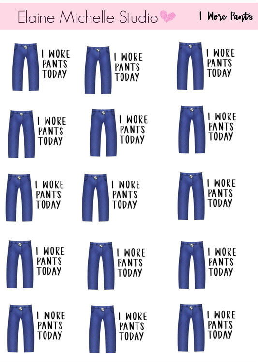 I WORE PANTS TODAY- Planner Stickers