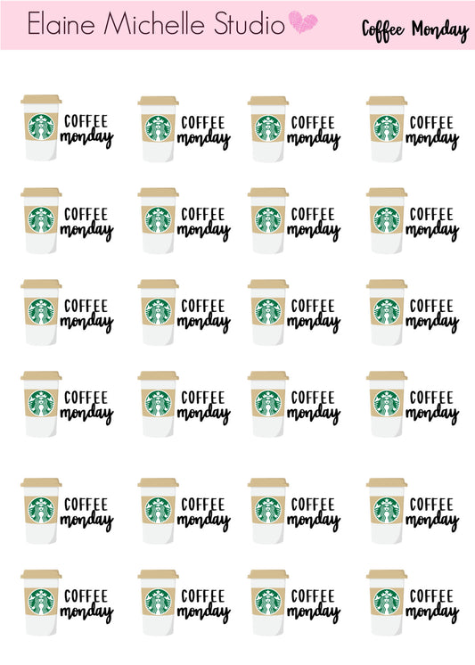 Coffee Monday Planner Stickers