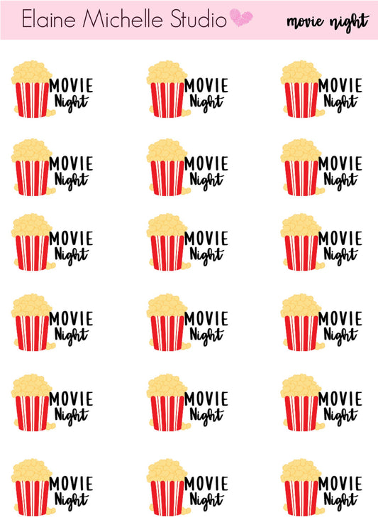 Movie Night- Planner Stickers