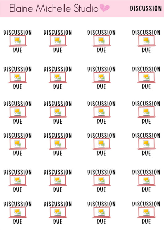 Discussion Due- Planner Stickers