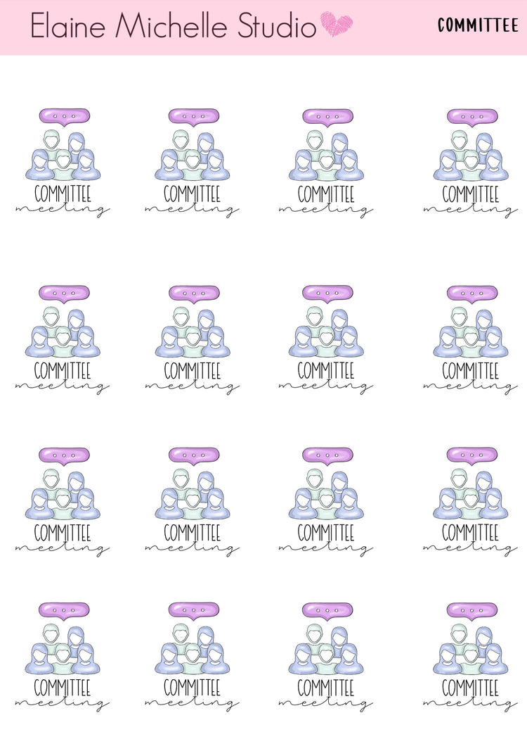 Committee Meeting Planner Stickers